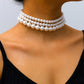 Jewelry Fashion Versatile Multilayer Clavicle Necklace Feminine Indifferent Pearl Beaded Necklace Female