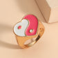 Ins same paragraph gossip love ring retro dripping oil yin and yang Tai Chi ring Internet celebrity personality index finger ring