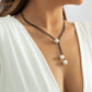 Jewelry Versatile Geometric Niche Wax Thread Necklace Simple Double Layer Imitation Pearl Adjustment Necklace Women