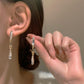 Ins super flash zircon water drop earrings women's French light luxury long tassel earrings temperament Internet celebrity earrings trend