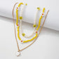 N9524 Bohemian Ethnic Necklace Rice Bead Flower Smile Face Creative Necklace Fashion Simple Necklace