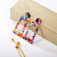 Acetate plate earrings fashion exaggerated earrings geometric strip square colorful earrings