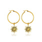 Retro Sun Earrings Frosty Simple Short Sun Flower Earrings Ornaments