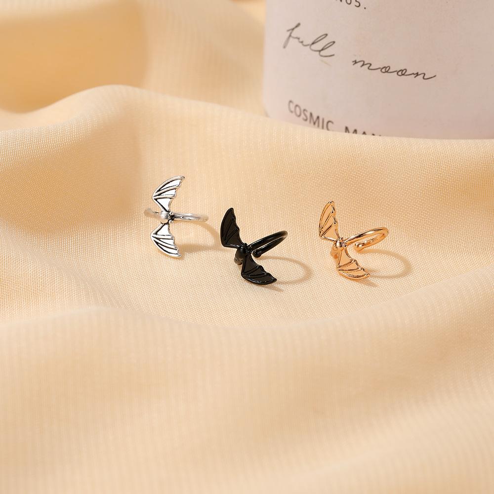 Halloween personalized retro bat ear clip without pierced earrings couple earrings simple wings ear bone clip gothic earrings