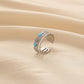 Simple Bohemian Ladies Stainless Steel Opening Adjustable Hollow Shell Drip Oil Ring
