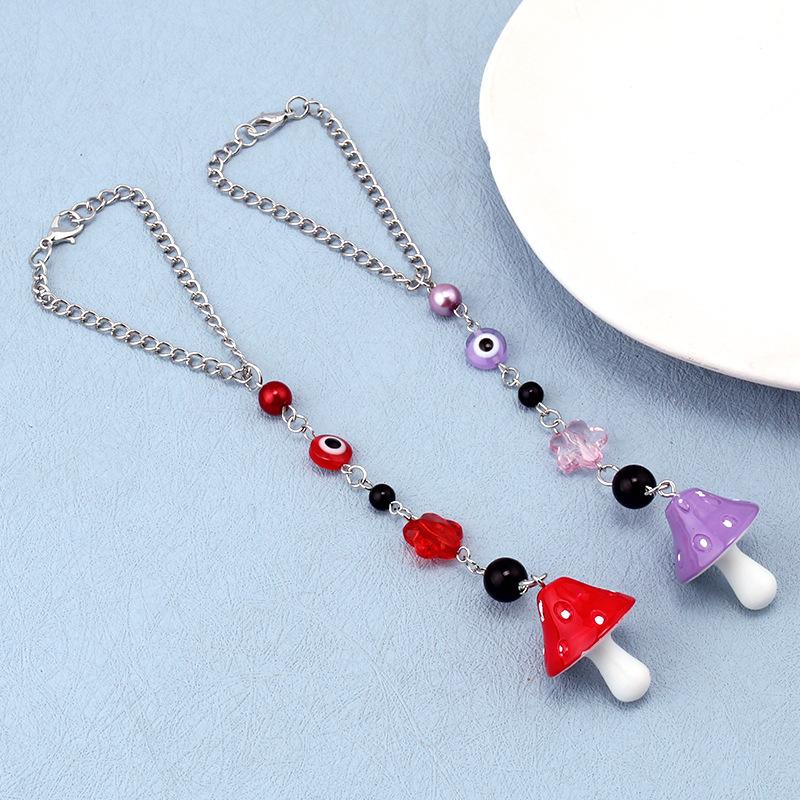 All-match devil's eye flower chain jewelry pendant mushroom pendant bag accessories multi-purpose
