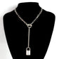 Jewelry Personality Punk Geometric Necklace Simple Padlock Pendant Necklace