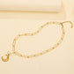 Simple stainless steel gold-plated short collarbone necklace temperament cold moon pearl titanium steel necklace