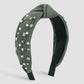 F5144 Retro geometric knotted pleated texture headband personality light luxury beaded rhinestone niche headband