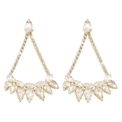 E1631 Jewelry Simple Water Drop Diamond Light Luxury Earrings Women's Geometric Exaggerated Elegant Gentle Earrings