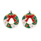 Cute fashion original design Christmas wreath bell earrings hit color girls heart personality all-match oil drop earrings female