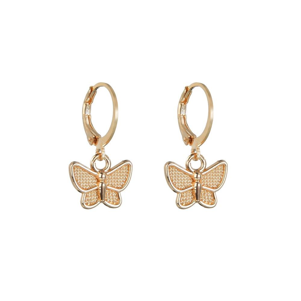 Fashion Gold Butterfly Earrings Trendy Simple Alloy Dangle Earrings Accessories