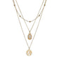 Fashion Alloy World Map Pendant Necklace Vintage Multilayer Chain Necklace Accessories