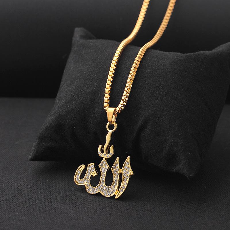 Hip-hop full diamond necklace exaggerated diamond number symbol pendant jewelry