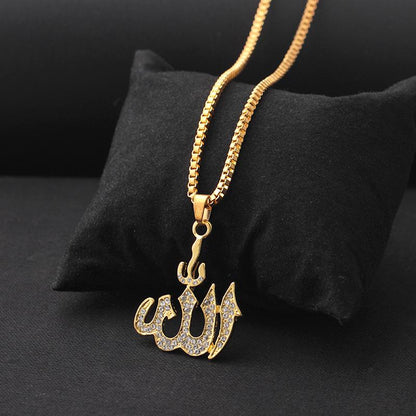 Hip-hop full diamond necklace exaggerated diamond number symbol pendant jewelry