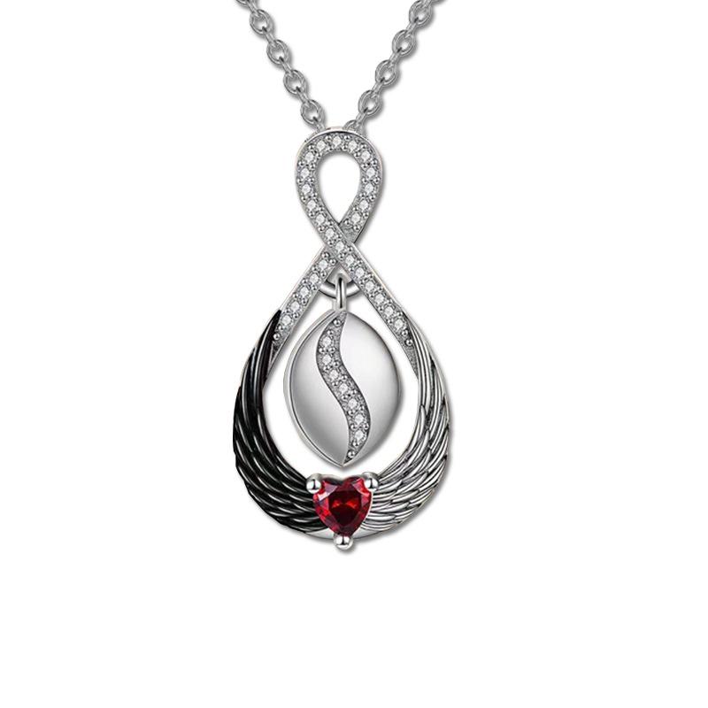 Jewelry Black and White Angel Wings Pendant Necklace Female Niche Summer Fashion Wings Jewelry