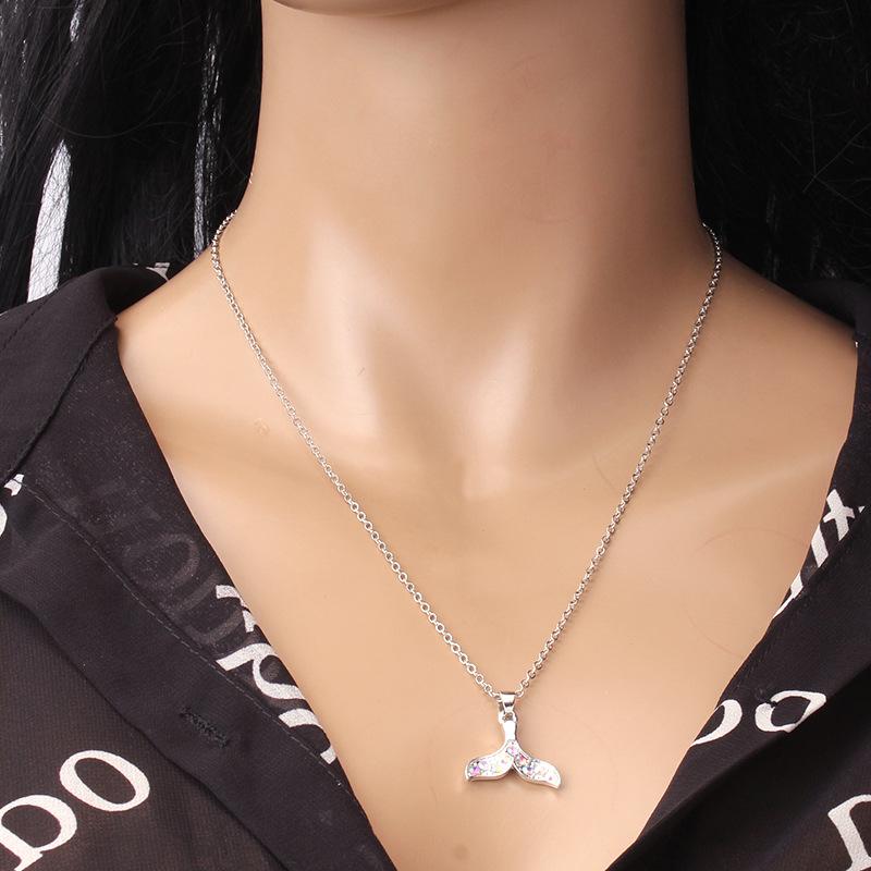 Diamond-encrusted mermaid ins light luxury necklace high-end temperament sweater chain fashion simple girly necklace