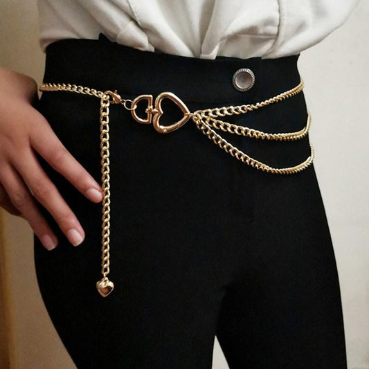 Jewelry simple personality heart-shaped hollow sexy multi-layer body chain fashion body chain waist chain female