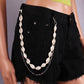 Jewelry beach natural white shell double layer fashion accessories women's trend pants chain