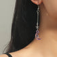 Acrylic Tassel Earrings Simple Resin Pink Moon Long Earrings Fashion Personality Earrings