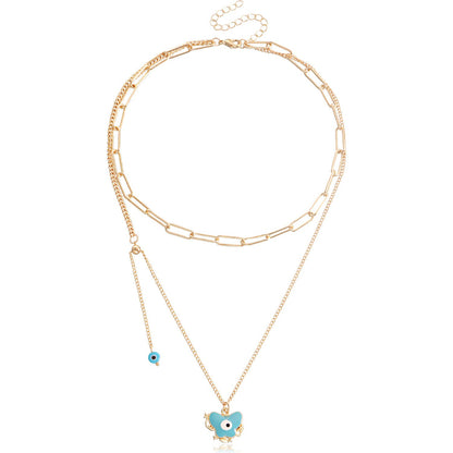 Jewelry Creative Eyes Niche Chain Design Metal Necklace Versatile Butterfly Pendant Necklace