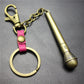 Long handle microphone microphone keychain antique silver bronze key ring jewelry bag pendant pendant
