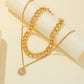 Jewelry punk hip-hop double thick chain choker necklace fashion retro coin pendant necklace