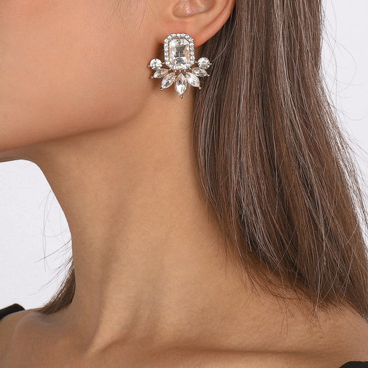 1925 Jewelry Simple Geometric Rhinestone Palace Retro Earrings Fashion Personality Earrings