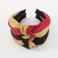 F5282 Personalized stripes and contrasting color headband fashion sweet knotted headband retro double geometric hair accessories for women