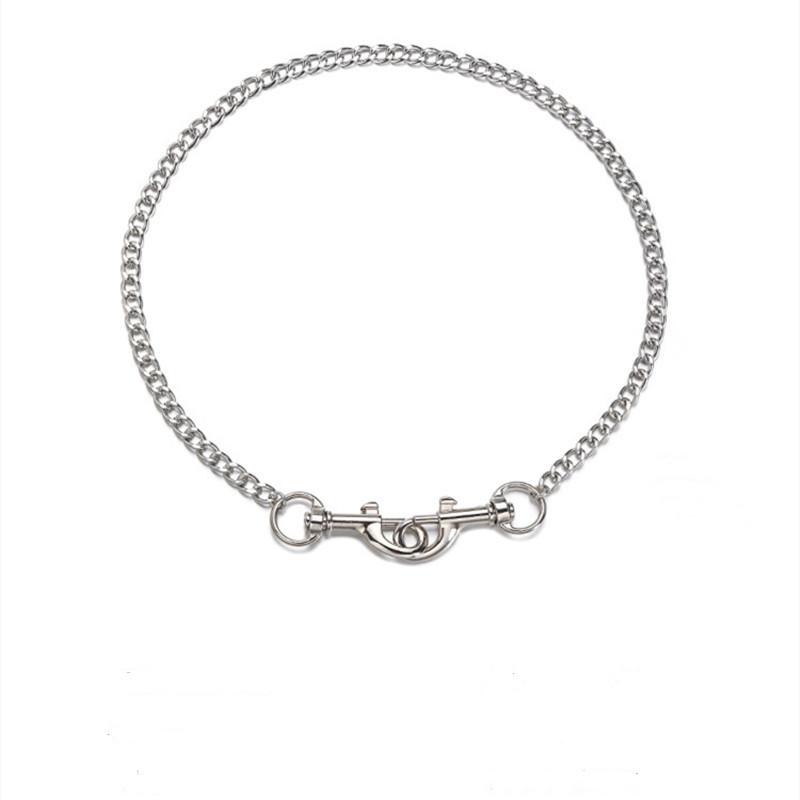 Jewelry Punk Metal Texture Double Key Chain Necklace Hip-Hop Trend Chain Men's and Women's Necklace