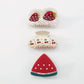 F4332 Light Luxury Cute Fruit Series Shark Clip Summer Cherry Watermelon Strawberry Color Diamond Fun Hair Clip