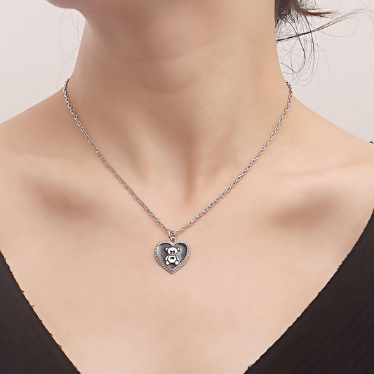 Jewelry simple single-layer black love bear pendant necklace female necklace does not fade