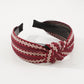 F4744 Ethnic personality color contrast embroidery knotted headband vacation fashion wide-brimmed retro simple girl headband