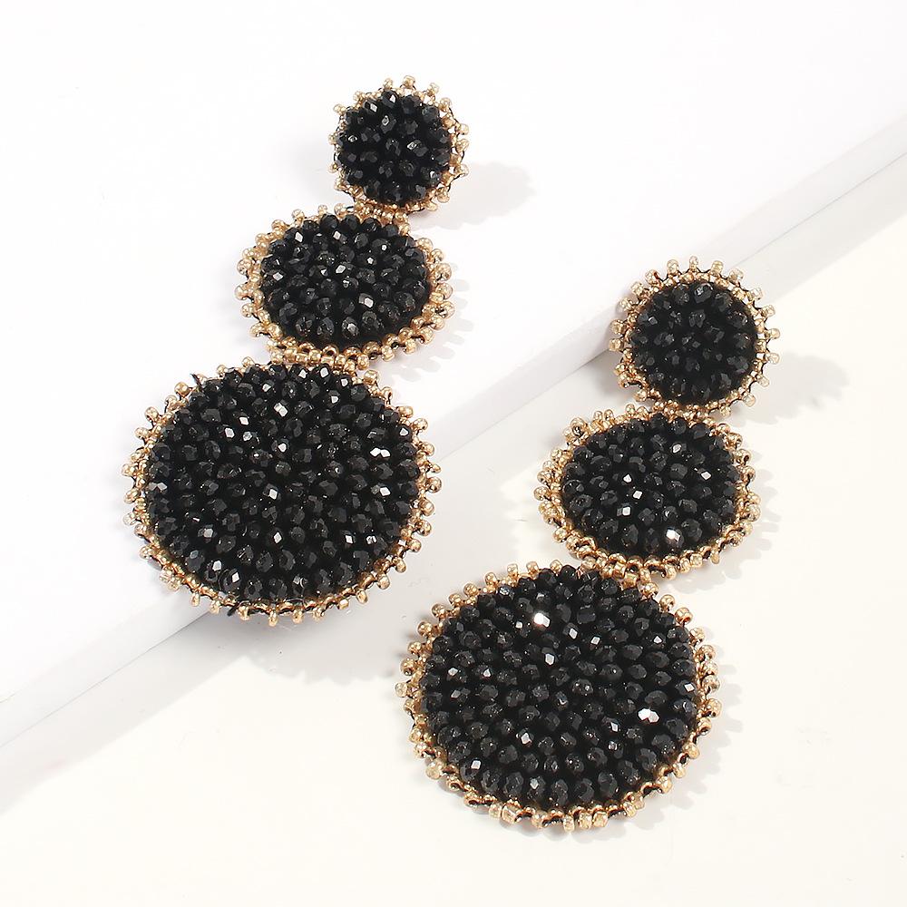 E7118 Earrings Popular Street Shots Fashion Earrings Ethnic Creative Handmade Beads Geometric Earrings
