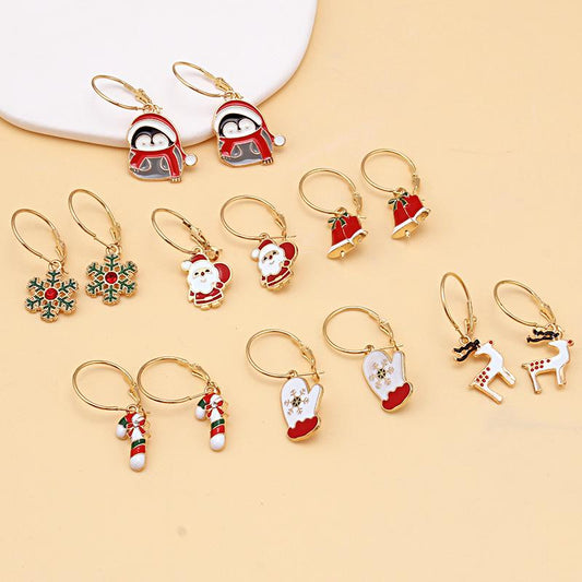 Christmas elk earrings Christmas tree snowman deer Christmas gift Christmas series earrings for women