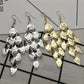 Three-dimensional sequins surface rhombus leaf long earrings metal earrings street stall accessories