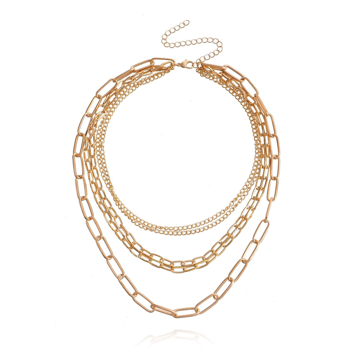 Jewelry Retro Multi-layer Paper Clip Bamboo Clavicle Chain Necklace Female Trend Female Necklace