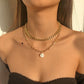 N9765 Simple Necklace Exaggerated Punk Chain Double Layer Necklace Retro Stacked Small Geometric Necklace