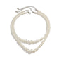 Jewelry retro double-layer beaded imitation pearl necklace femininity geometric niche round bead necklace