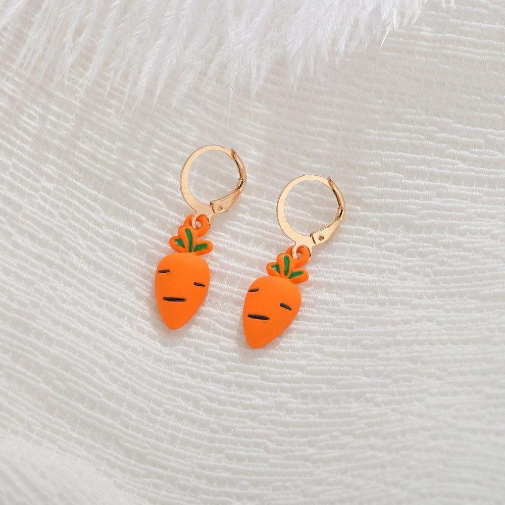 Accessories Fashion Rubber Lacquer Fruit Earrings Cute Carrot Watermelon Strawberry Earrings