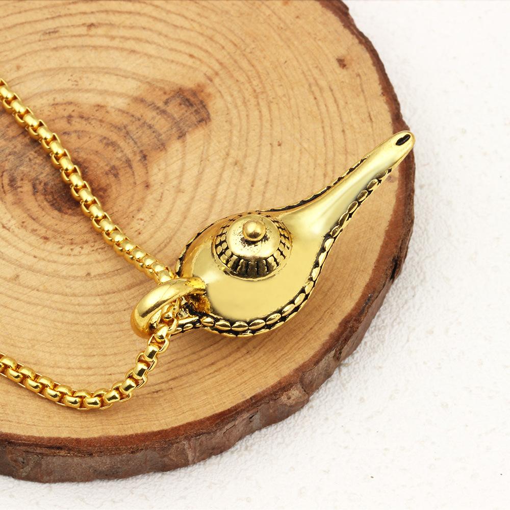 Fashion Jewelry Creative Aladdin Magic Lamp Pendant Hip Hop Necklace