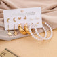 Trendy simple five-pointed star pearl love moon earring small fresh ins retro earring set