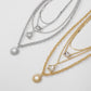N9432 multi-layer chain necklace sun water drop pendant necklace trendy street photography diamond necklace female