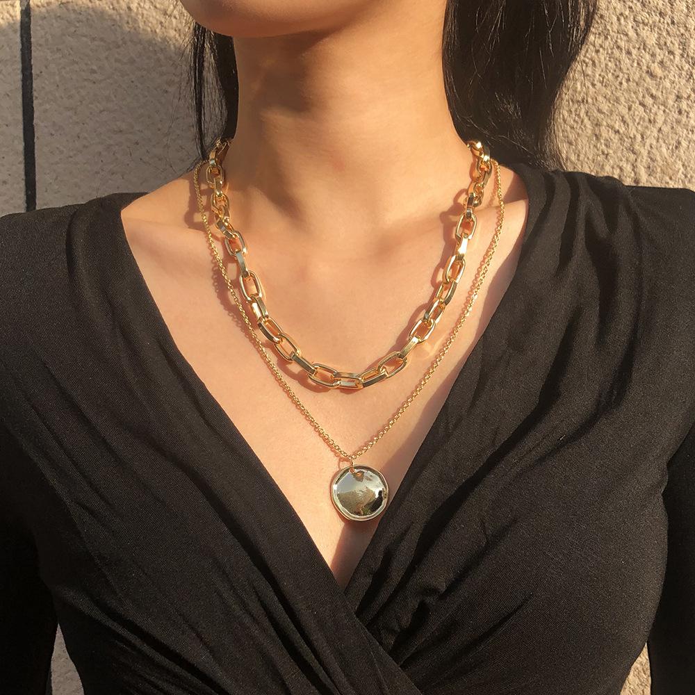 Multi-layer chain element clavicle chain versatile creative fashion necklace retro cold personality necklace
