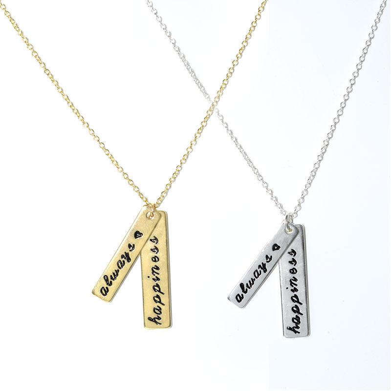 18 trendy jewelry always happy long bar alwaysappiness pendant necklace