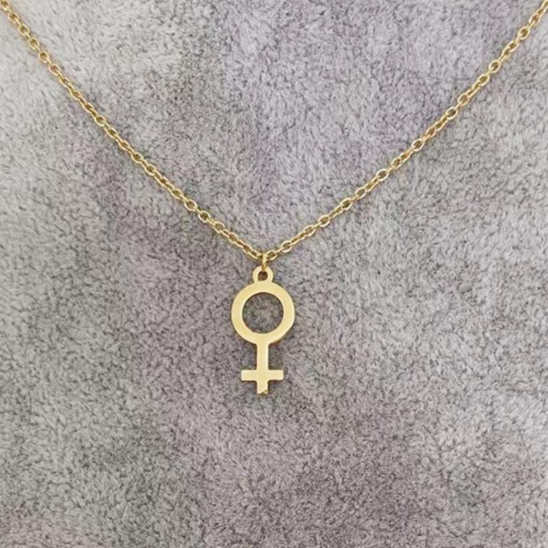 Creative Goddess Feminine Symbol Necklace Female Feminism Charm