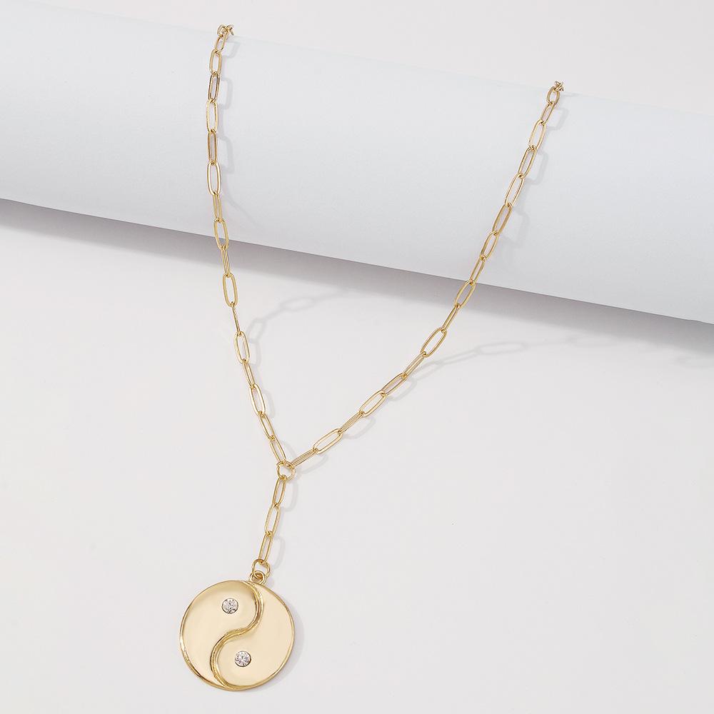 N8825 Exaggerated Necklace Hip-Hop Street Shot Y-shaped Long Necklace Temperament Retro Creative Clavicle Chain