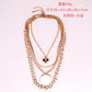 Jewelry Exaggerated Elegant Peach Heart Necklace Popular Disc Multi-layer Separable Necklace Set Chain