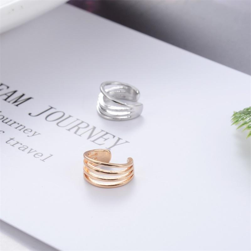 Simple earrings simple line ear bone clip CHIC four-layer ear clip fashion versatile popular male and female ear buckle