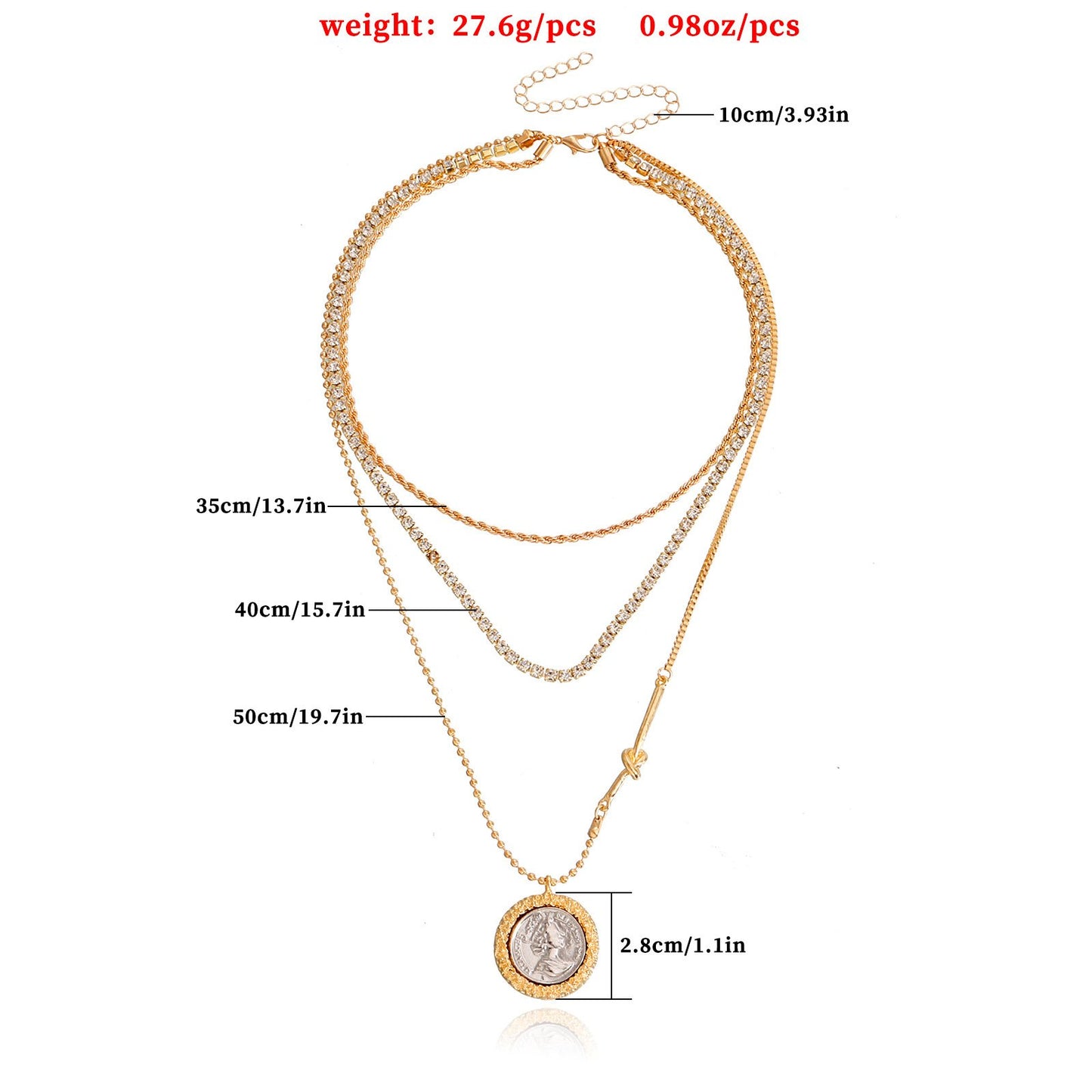 Jewelry trendy hip-hop diamond claw chain necklace female Queen Elizabeth head niche necklace